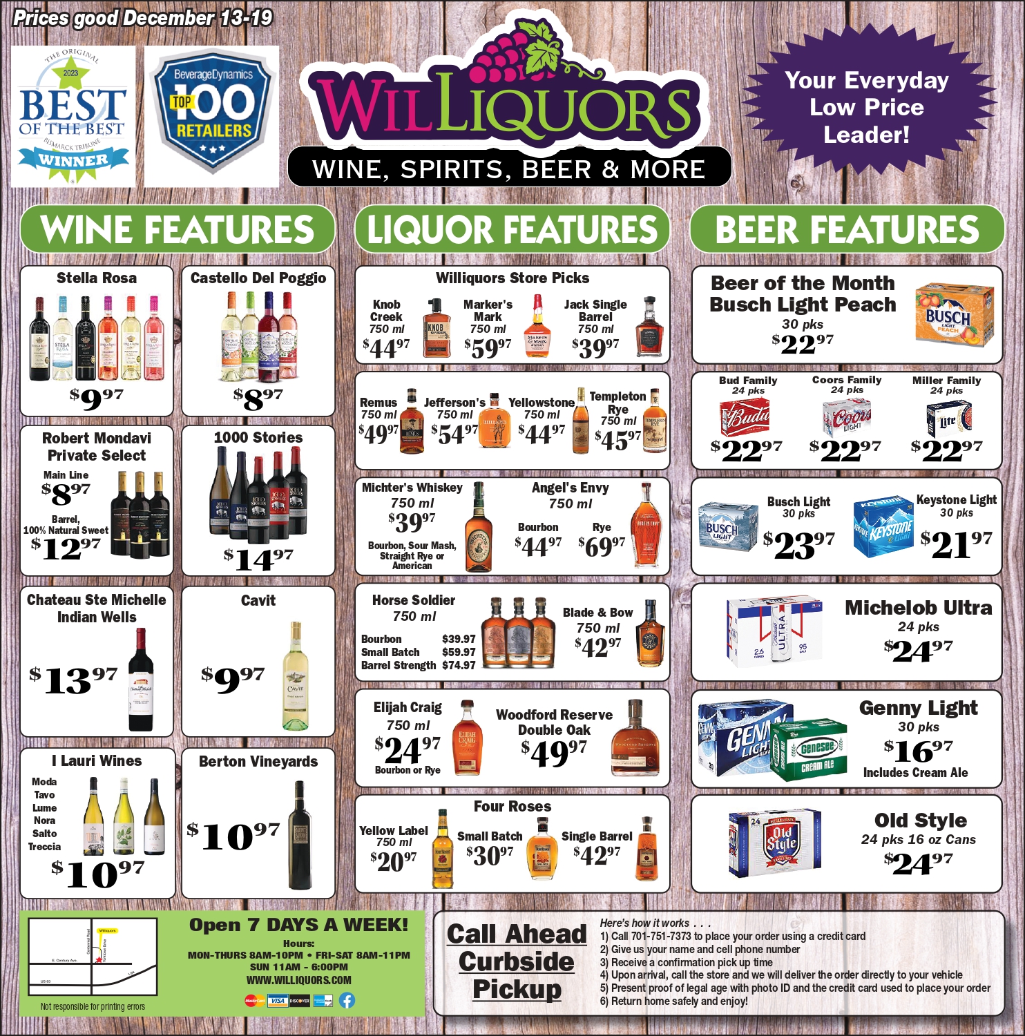 Bismarck Specials | Williquors